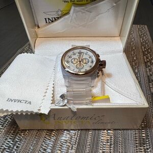 Invicta Silver and Gold Chronograph Watch